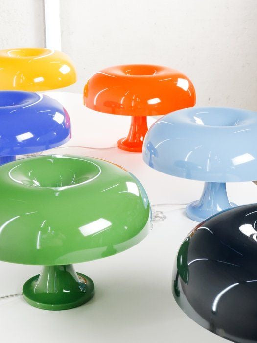 Lampe Champignon LED – Icône du Design Vintage, Intensité Réglable – Orange Bleu, Jaune & Vert