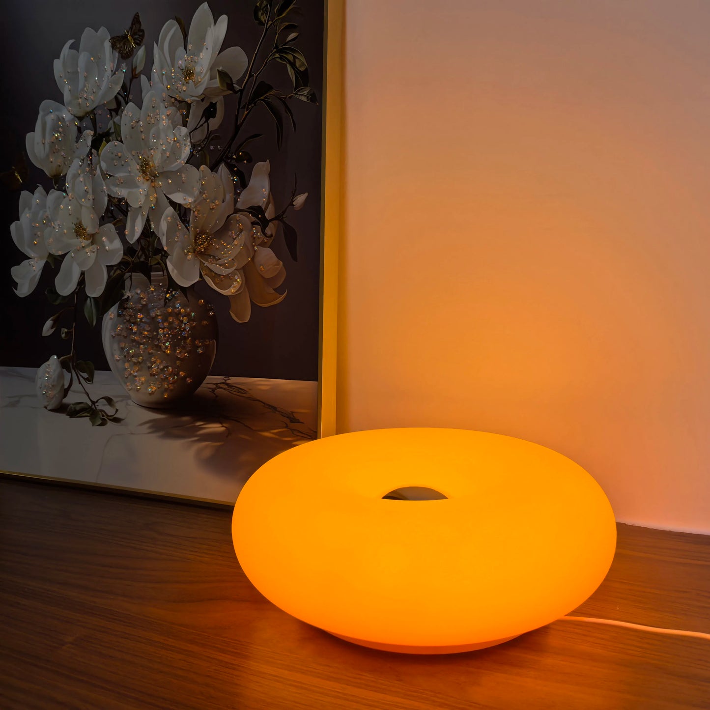 Lampe de Table Donut Orange – Éclairage Design Rétro et Moderne